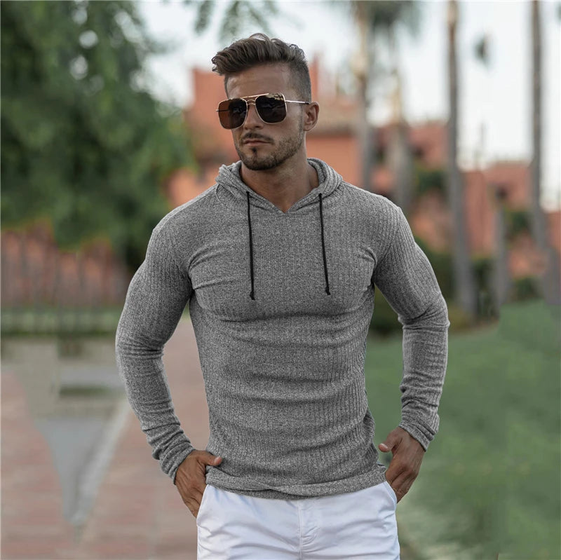 Men's Hooded  Long Sleeved Running T-shirts