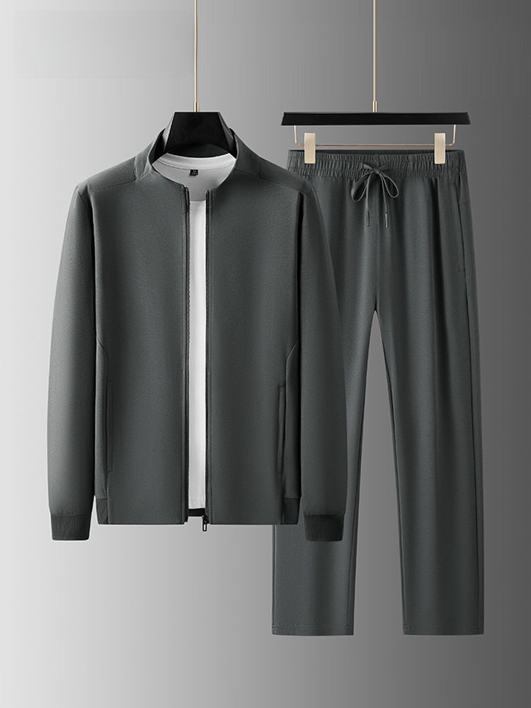 Men's Stand Collar Sweater Cardigan and Pants Set