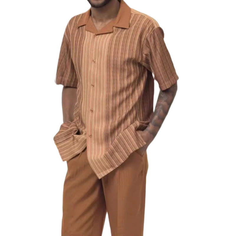 Spring and summer casual beach-style shirt set