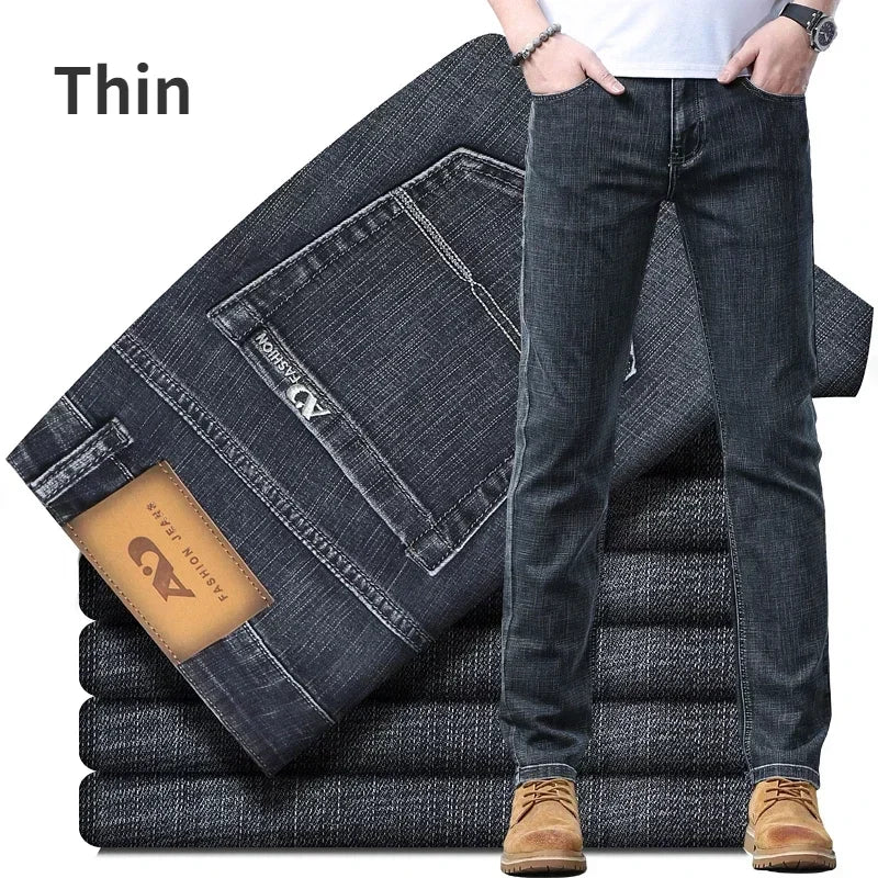 Business Stretch Denim Male Trousers