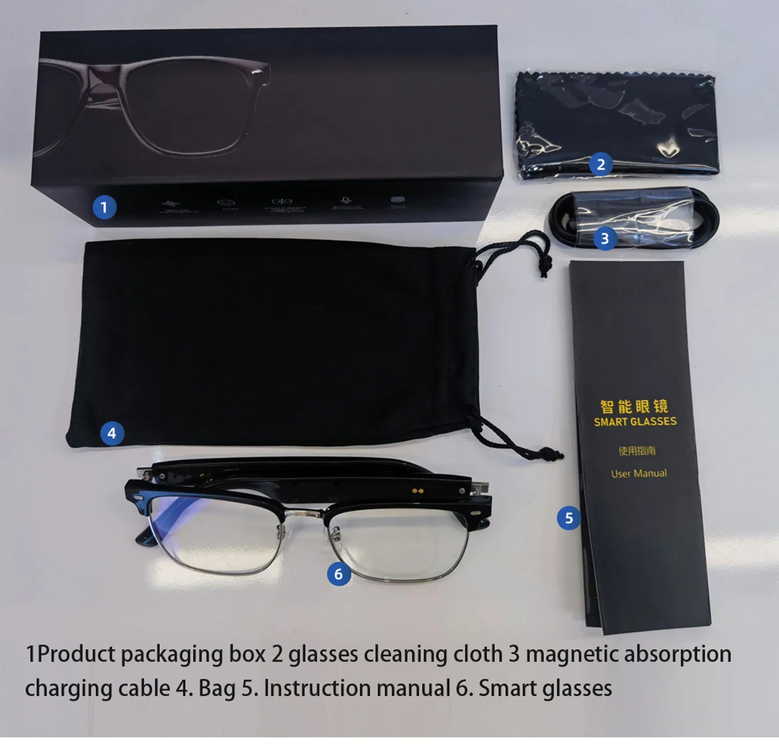 E13 Smart High-Tech Sun glasses BT5.0 Blue Light Protection Real Time Translation AI Assistant Video Call Compatible for Xiaomi