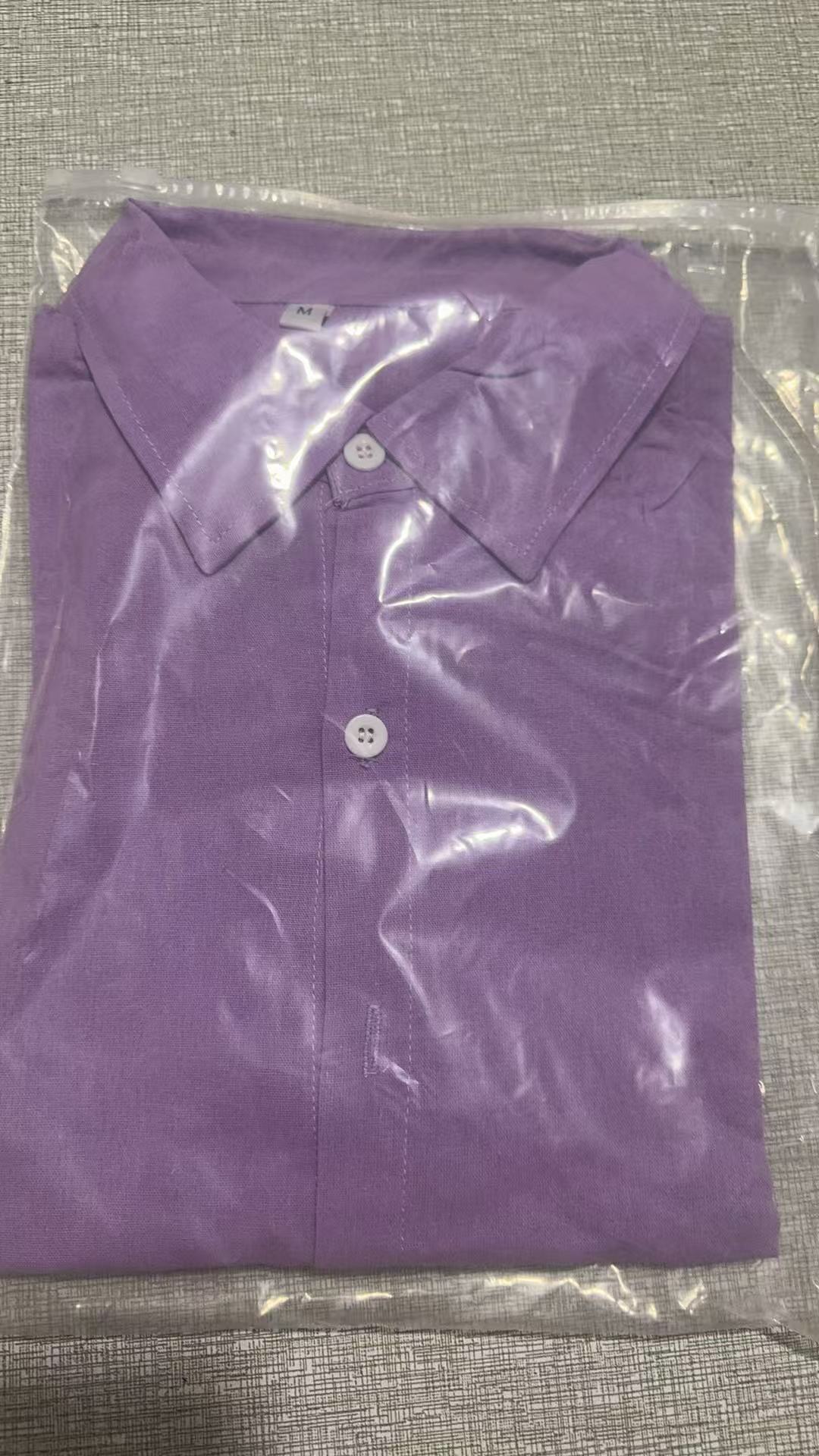 Solid-color cotton-linen shirt