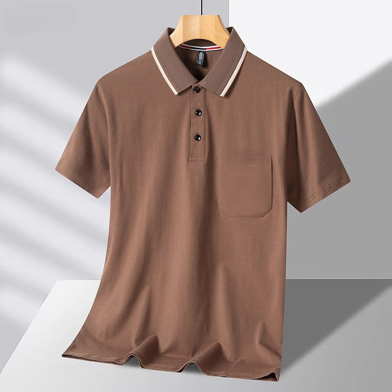 Mens Cotton Lapel Polo Shirt