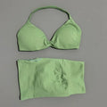 2 Piece Sports Set Women Strappy Yoga Bra Gym Workout Scrunch Shorts Sports Suit Fitness Clothes Seamless Yoga Set