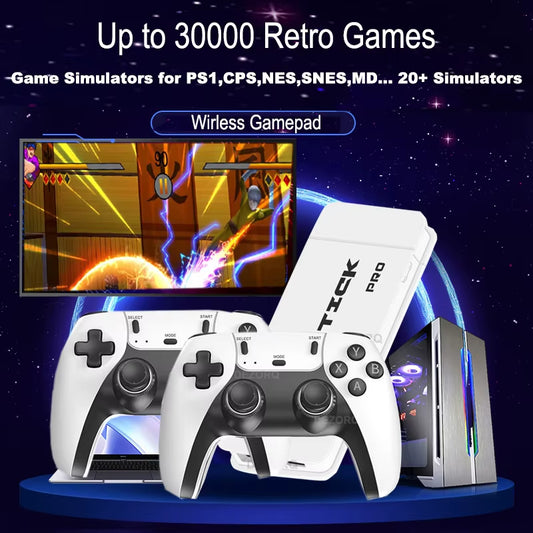 M15 plus Mini Video Game Console Game Stick 4K 30000+ Retro Games TV Handheld Game Console Dual Gamepads HD Output Games for PS1