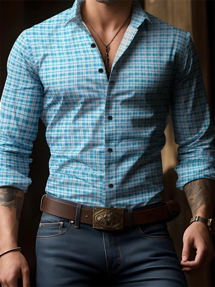 Spring And Autumn Button Down Men's Shirt