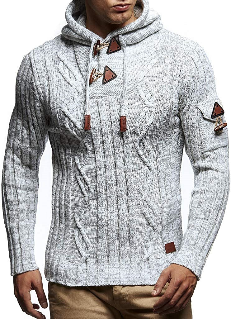 Fashionable Knit Pullover Sweater for Men with Hood