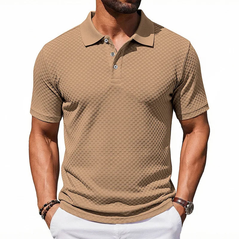 European and American popular men's plaid Polo shirt, breathable casual lapel T-shirt, direct supply from  e-commerce factories