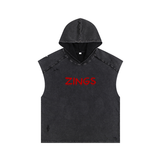 Snow Washed Boxy Hooded Tank Top