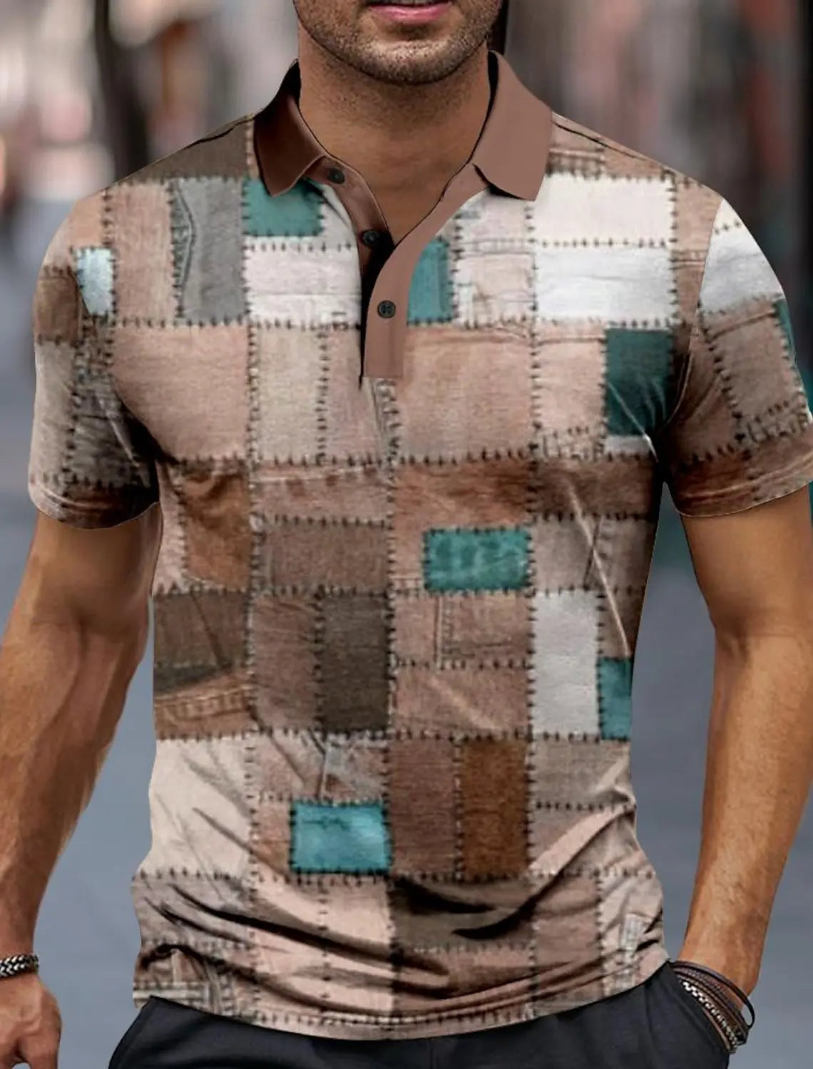 Plaid Men's Sportswear 3D Printed Men's Polo Shirt Summer New Casual Formal Streetwear Short Sleeve  Lapel Polo Shirt