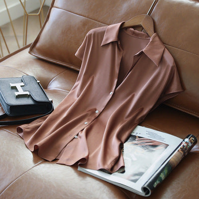 Womens Elegant Satin Shirt