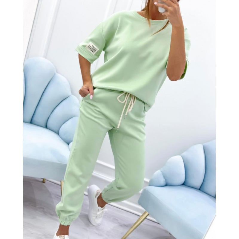 Women's Casual Offset Printing Suit Set