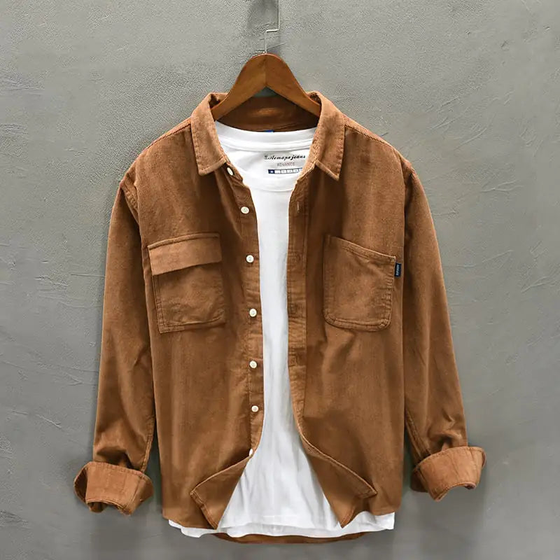 Casual Men's Jacket - Cotton Long-Sleeved Shirt