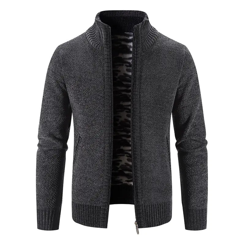 Men's Fleece Lined Knitwear Jacket