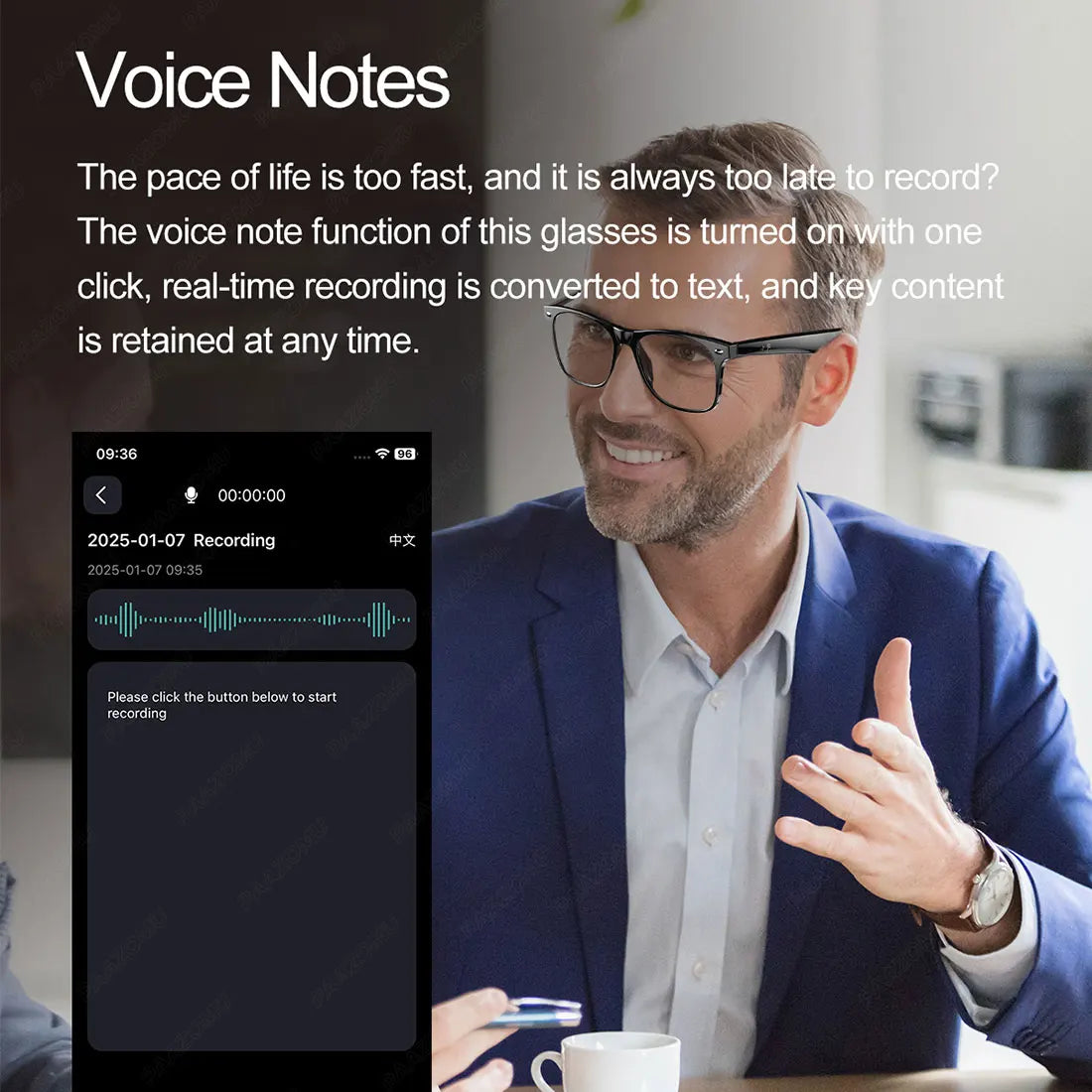 Upgrade Smart Glasses 134 Online Languages AI Automatic Translation Conversation with Speaker UV Protected Bluetooth Sunglasses