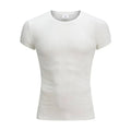 High Stretch Ice Silk Knit Stripe POLO Shirts Mens Slim Short-Sleeve Tops Tee Tshirt Lapel Neck Undershirt