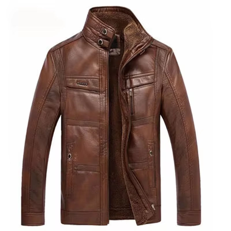 DIMUSI Leather Jacket 