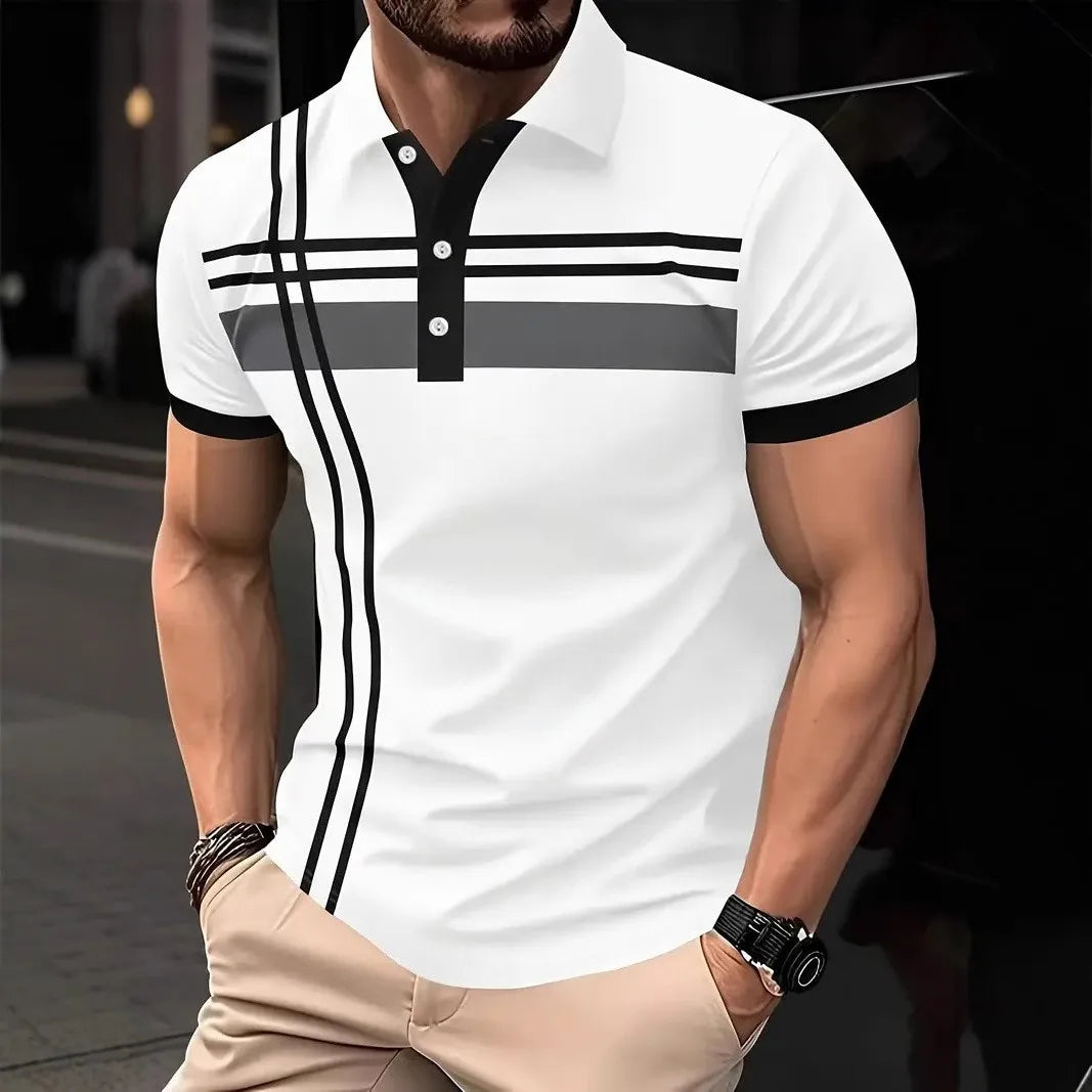 Spell Color Lapel Polo Shirt