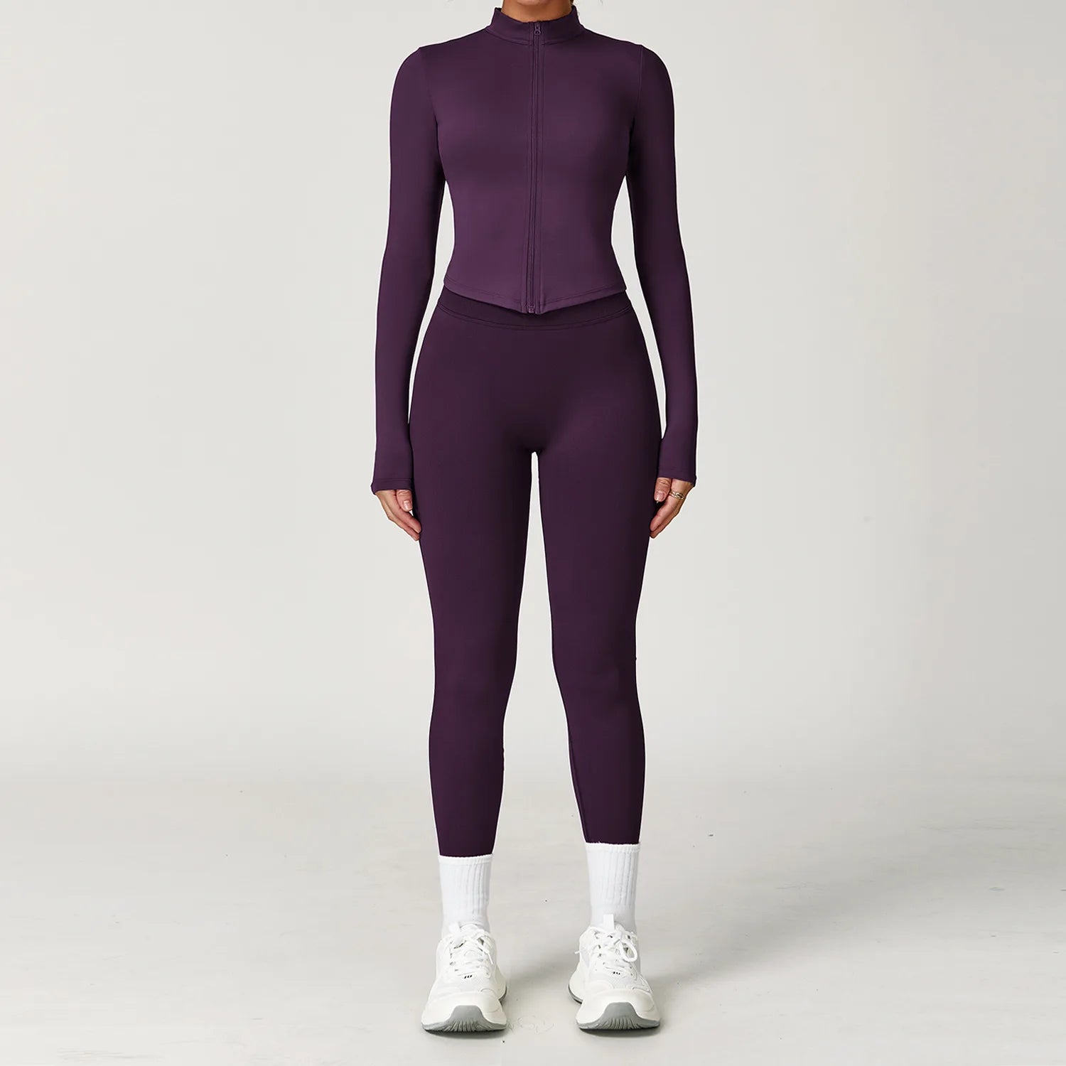 Seamless Yoga Set Gym Clothes 2PCS Women Sportswear Yoga Suits Tracksuits Fitness Long Sleeved Jacket Sports Bra Gym Leggings