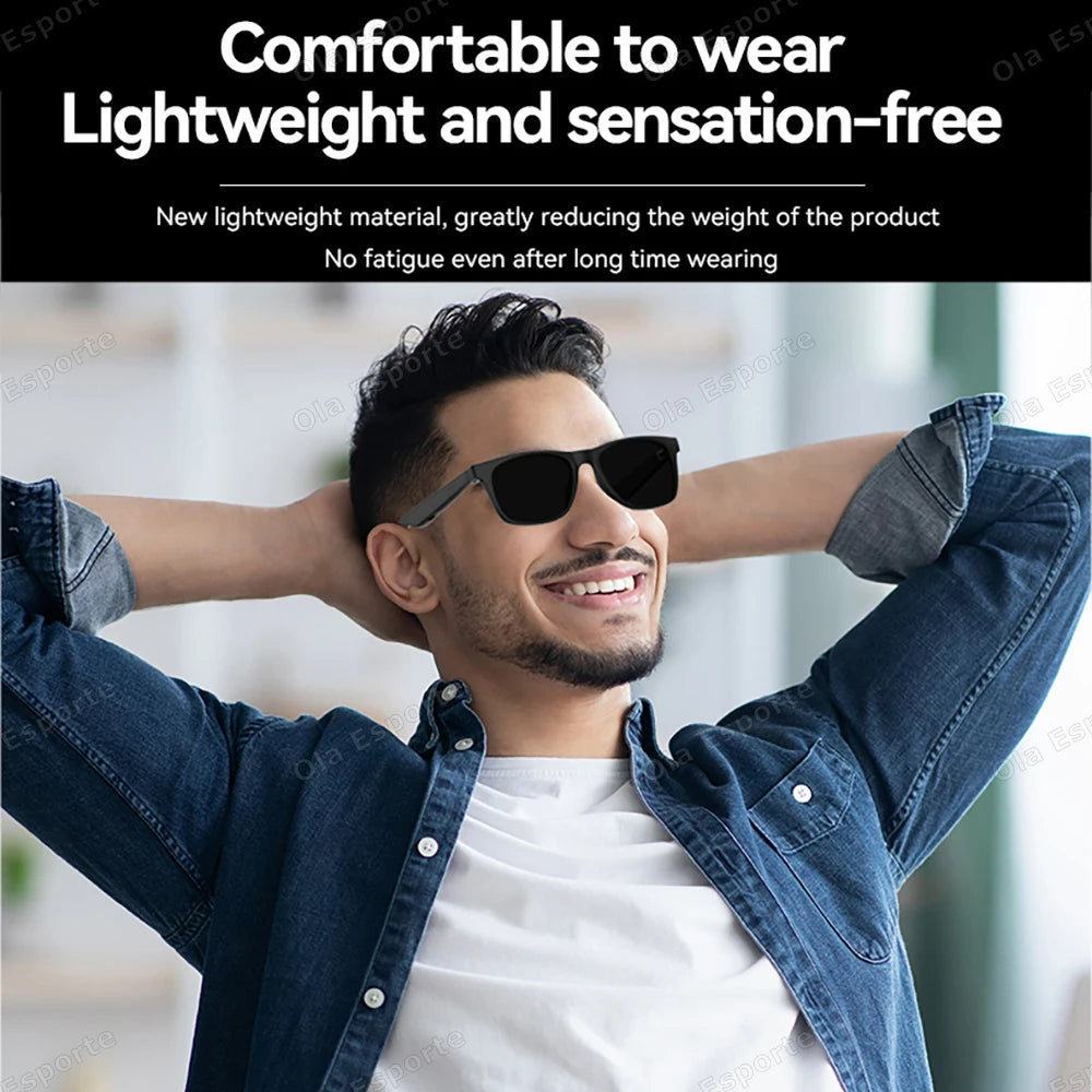 2025 AI Voice Video Call Real-time Translation Intelligent Question Answering Smart Glasses UV400 Protection Sport BT Sunglasses