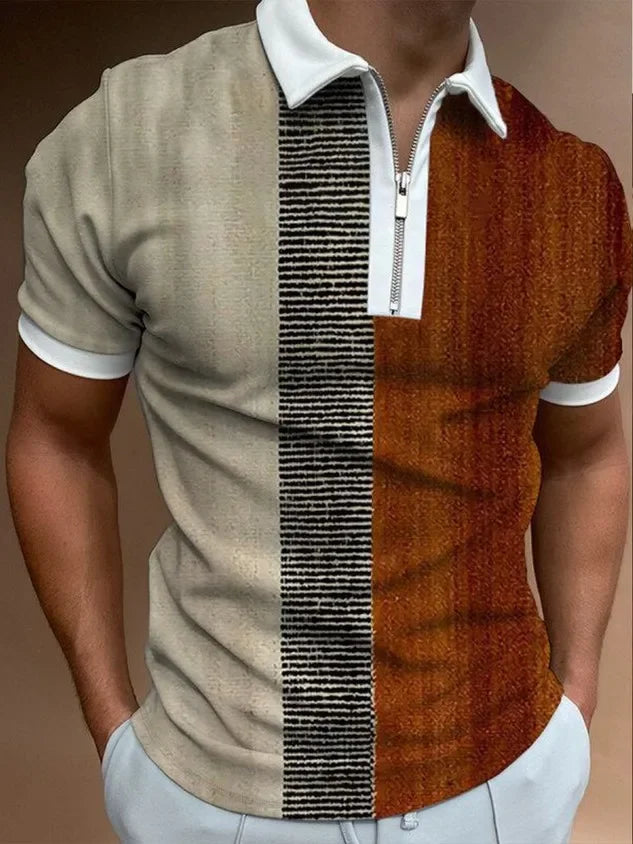 Polo Shirt Short Regular Top Splice Print