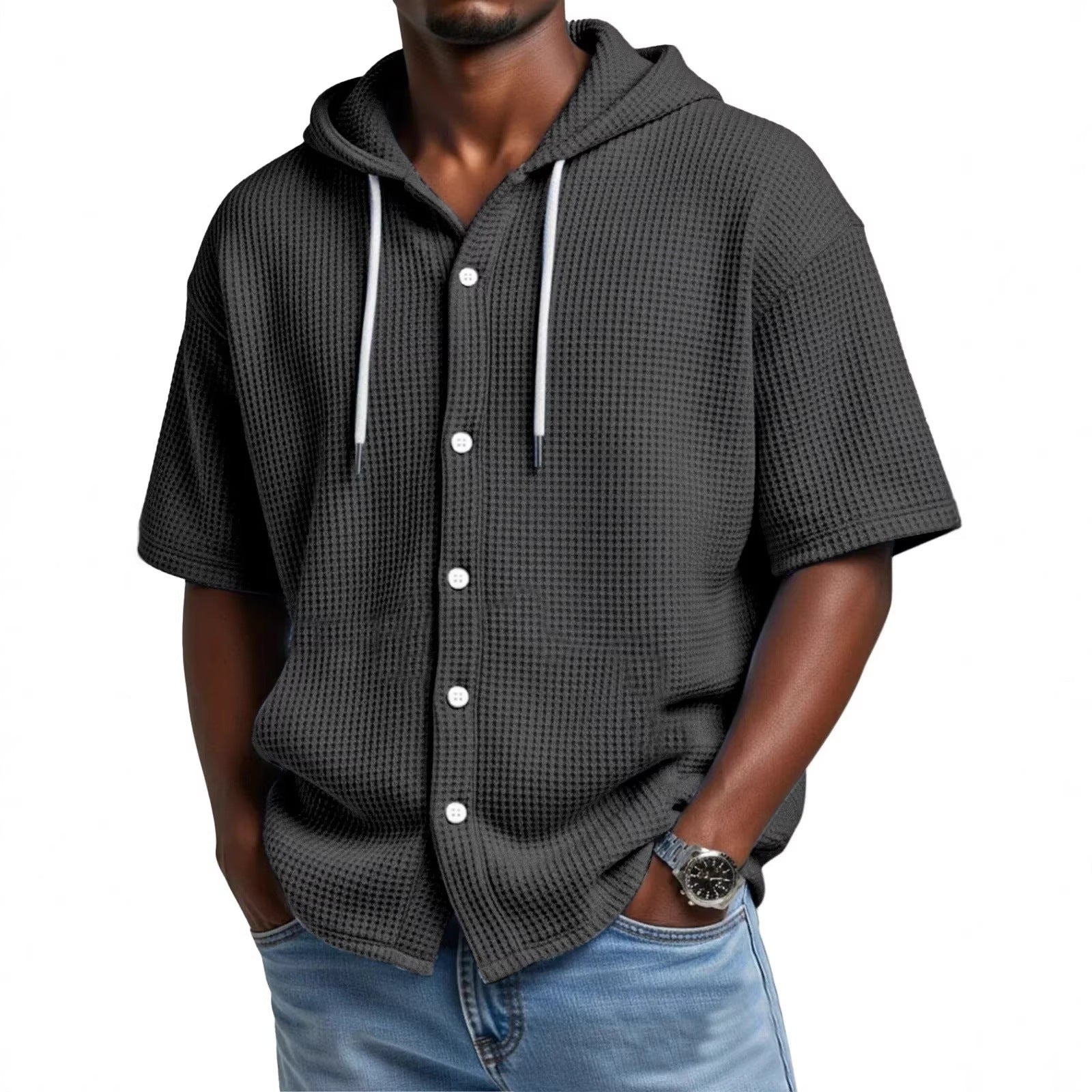 Mens Casual Hooded T-Shirt