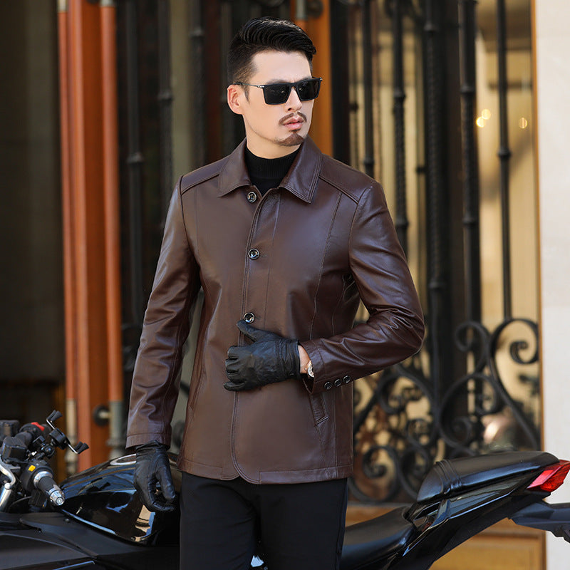 Mens Genuine Sheepskin Leather Jacket