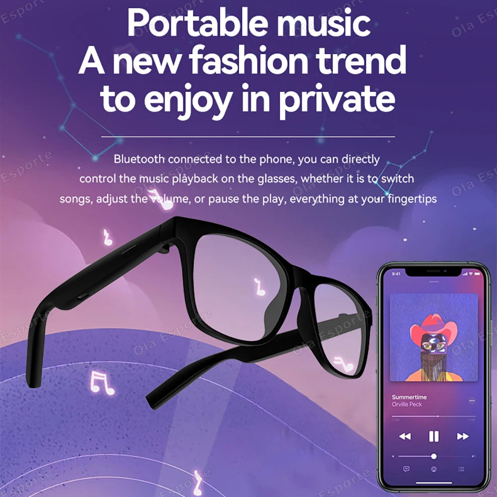 2025 AI Voice Video Call Real-time Translation Intelligent Question Answering Smart Glasses UV400 Protection Sport BT Sunglasses