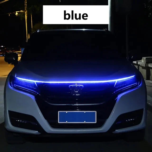 LED Daytime Running Light Starting Car Hood Door Decorative Lights DRL Auto Engine Hood Guide Decorative Ambient Lamp 12V