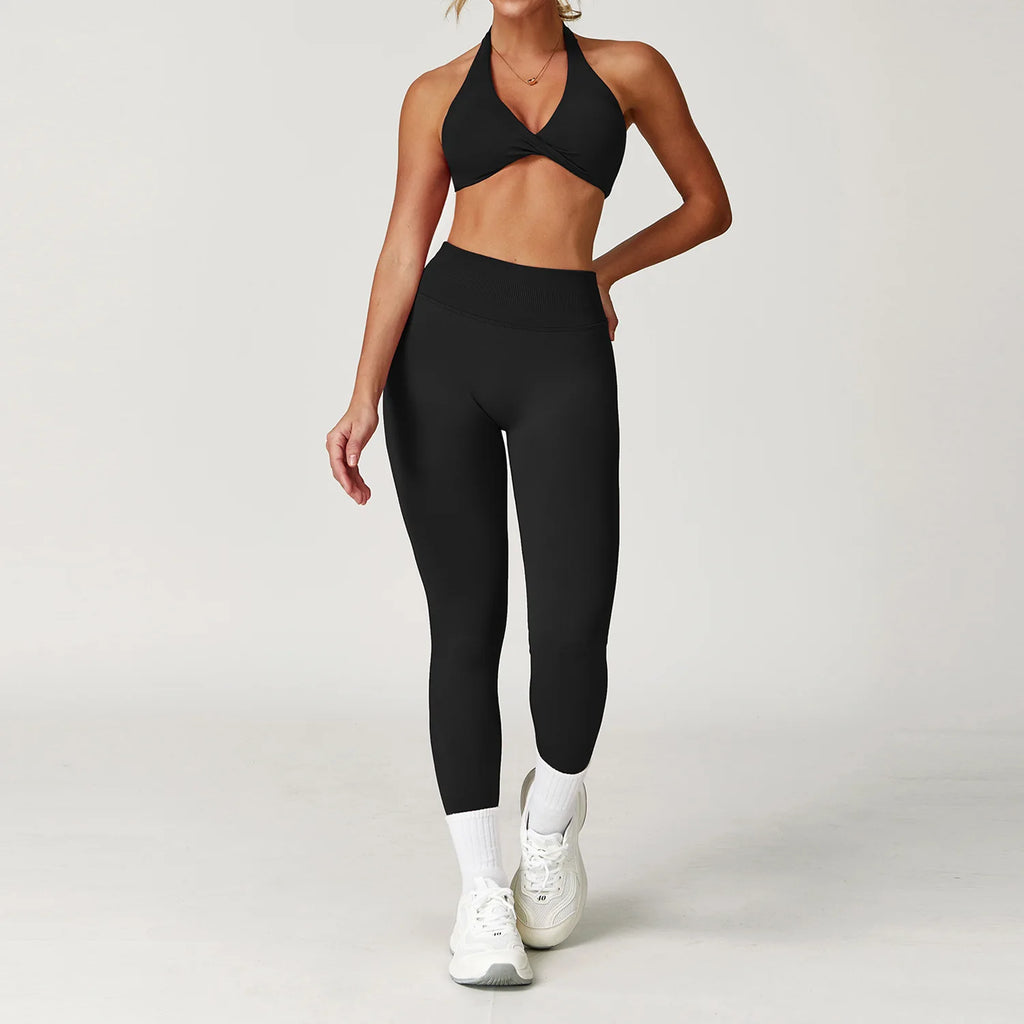 Seamless Yoga Set Gym Clothes 2PCS Women Sportswear Yoga Suits Tracksuits Fitness Long Sleeved Jacket Sports Bra Gym Leggings