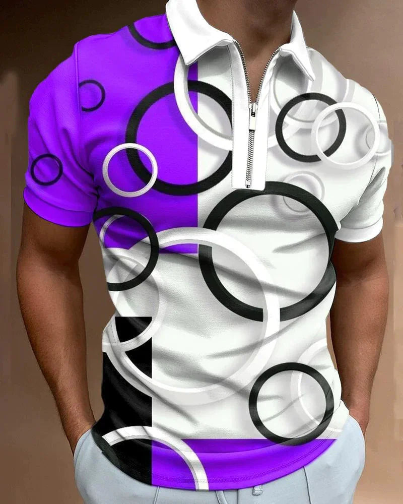 Round Pattern Fashion  Polos T-Shirts