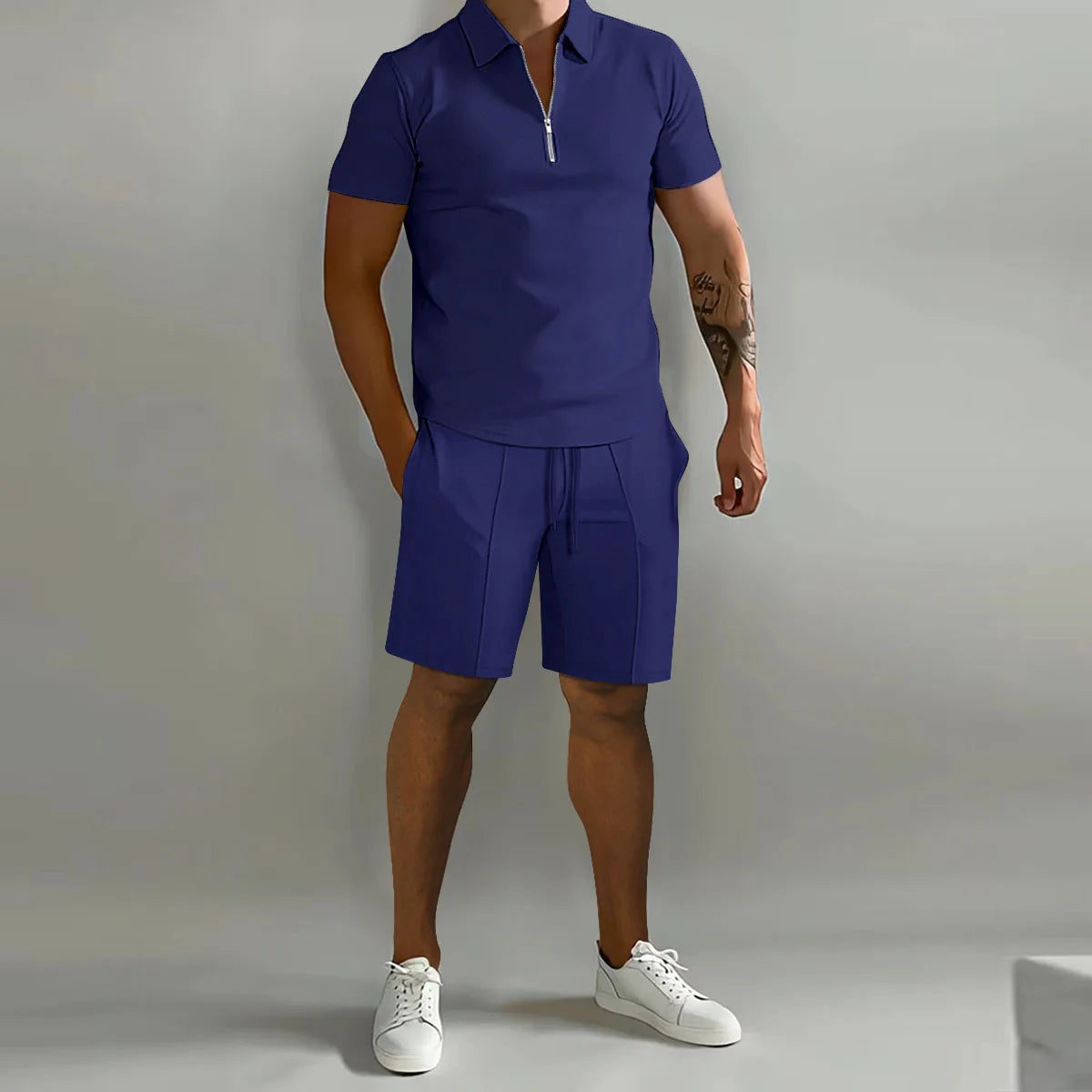 2026 Summer Men's Polo Casual Loose Short Sleeve Shorts Sports Set