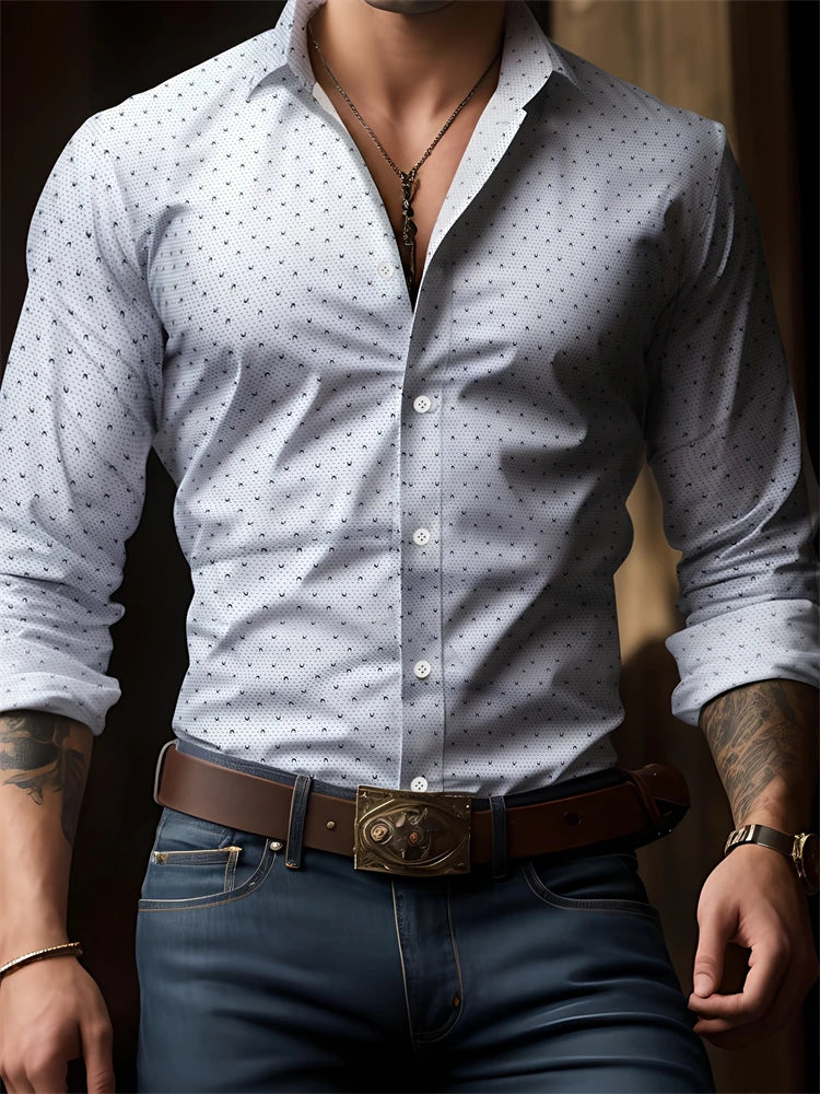 Spring And Autumn Button Down Men's Shirt