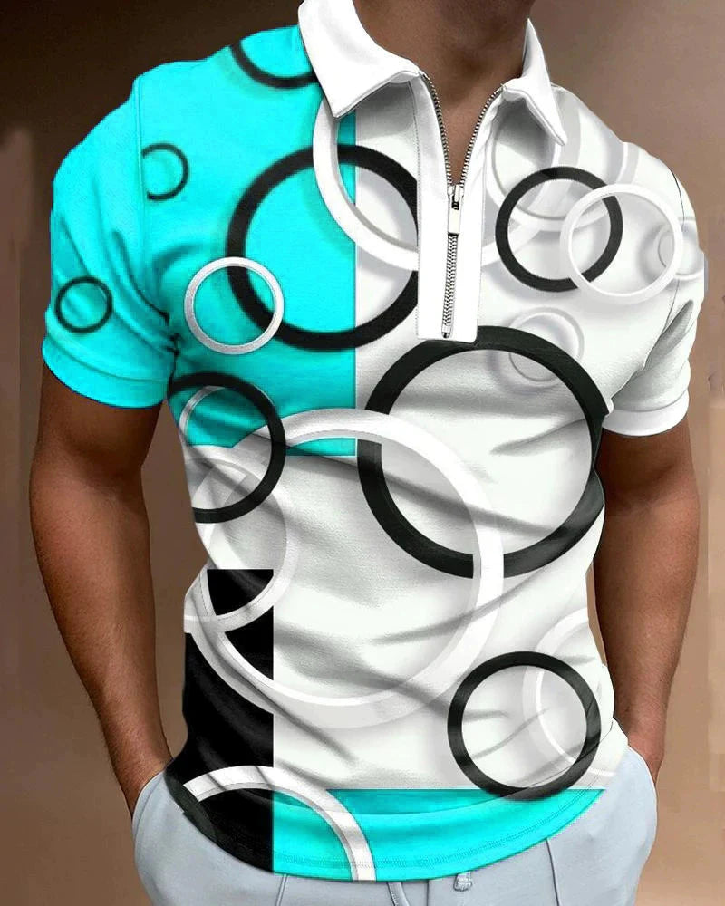 Round Pattern Fashion  Polos T-Shirts