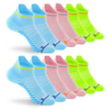 YESGG Running Socks for Women - Running Socks Men Compression Socks for Women Sports Ankle Socks Men Hiking Ankle Socks for Women Blue Green Pink S
