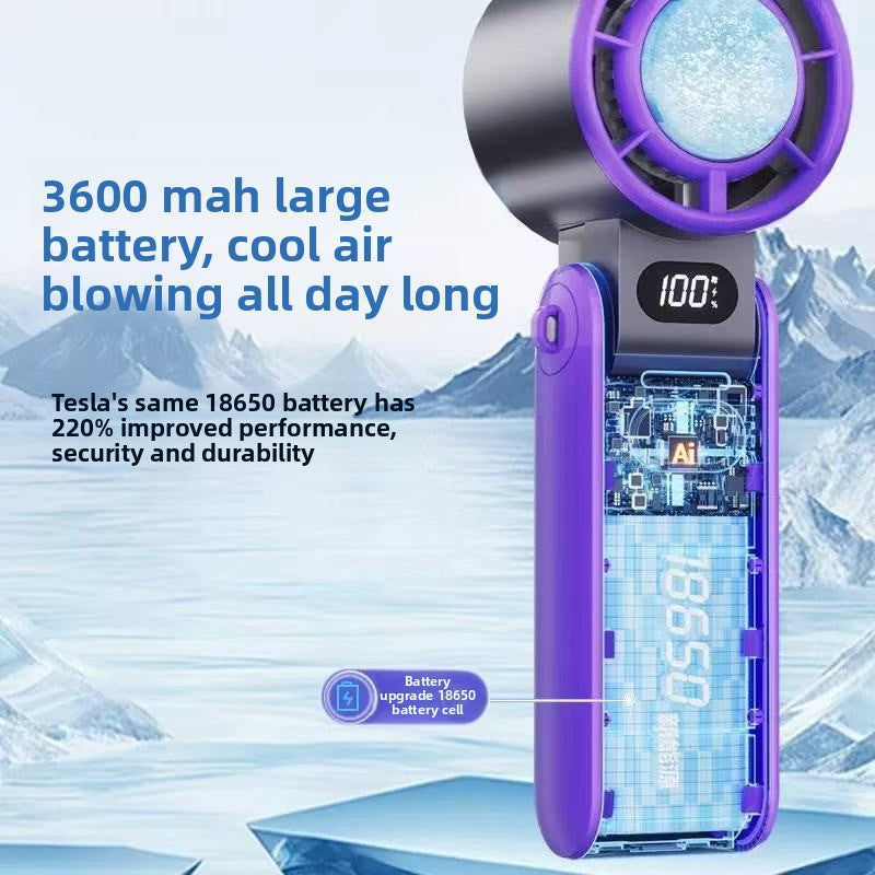 Handheld Cooling Fan with Digital Display