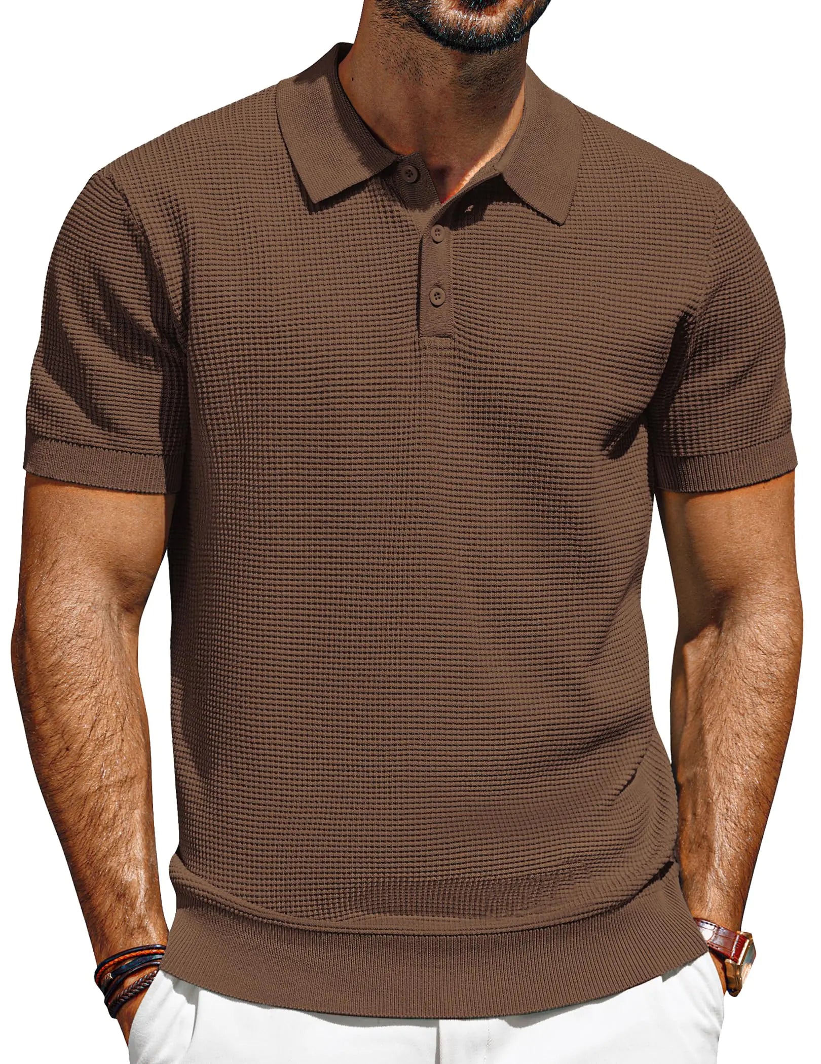 PJ PAUL JONES Mens Casual Knit Polo Shirts