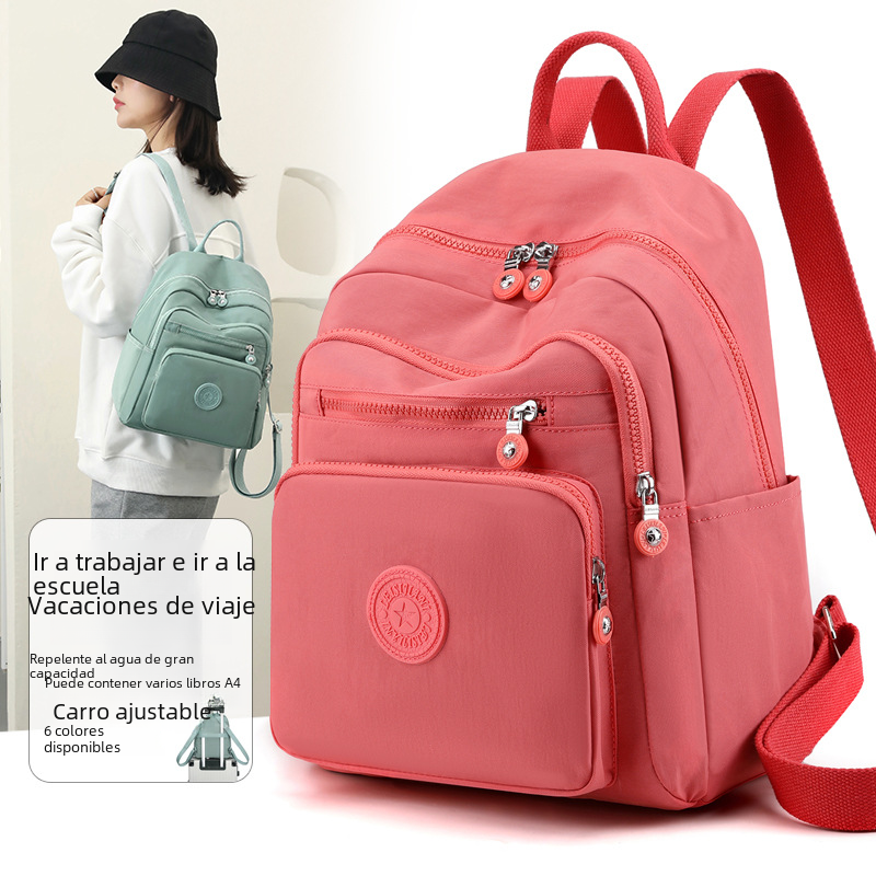 Stylish Women's Nylon Backpack - Large Capacity Travel Bag