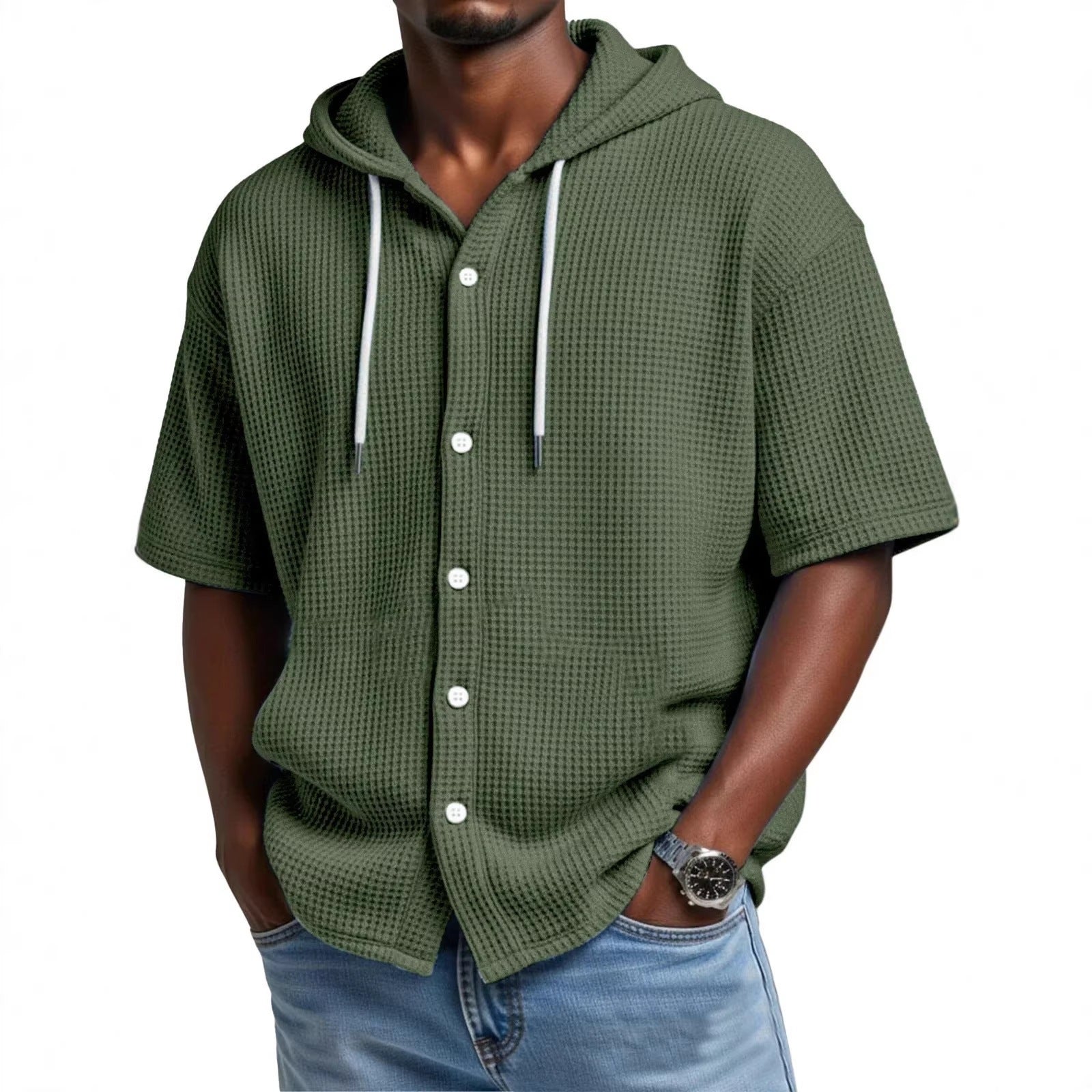 Mens Casual Hooded T-Shirt