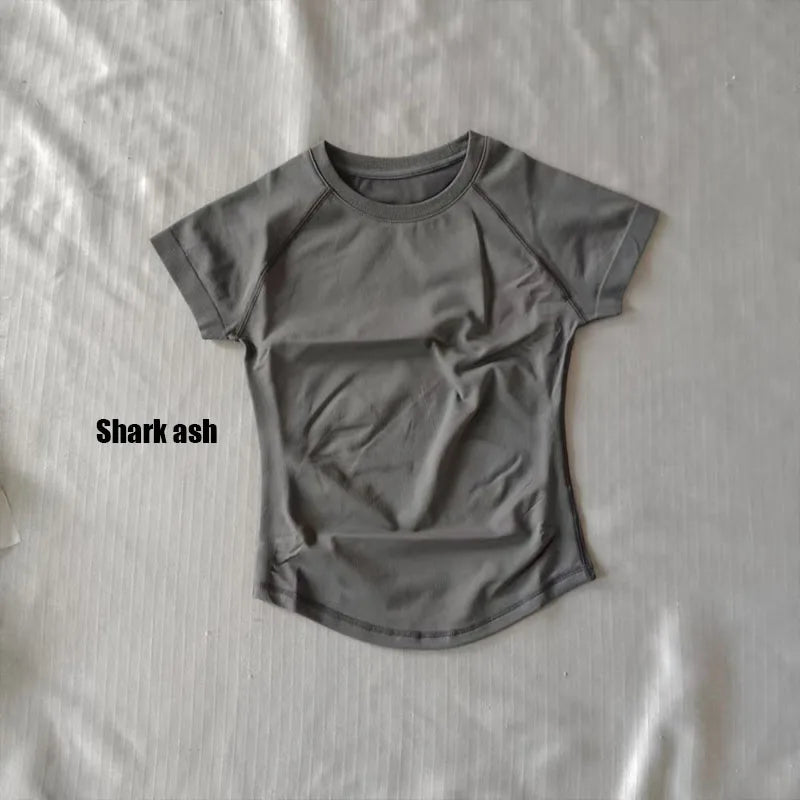 PHGYL Impact Short Sleeve Top Women Running Sports T Shirt Summer Short Sleeve Round Neck Breathable Stretchy Gym Yoga Fitness