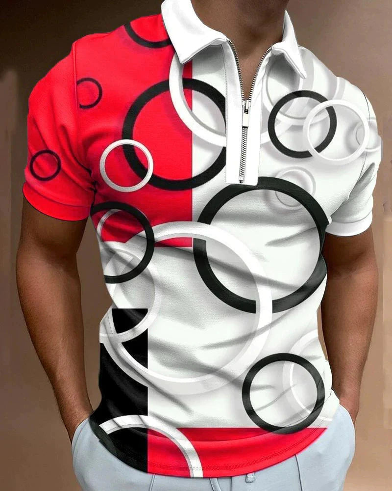 Round Pattern Fashion  Polos T-Shirts
