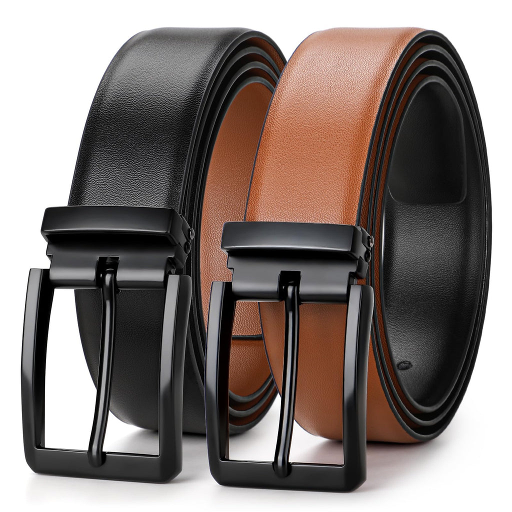 BELTROAD Mens Reversible Leather Belts Casual Golf Dress Belt for Men Pants 2 Sides Wear Belt