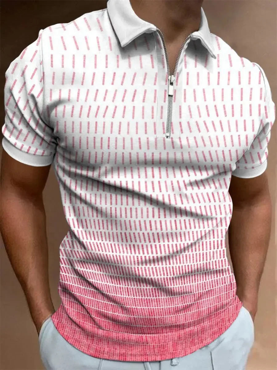 Polo Shirt Short Regular Top Splice Print