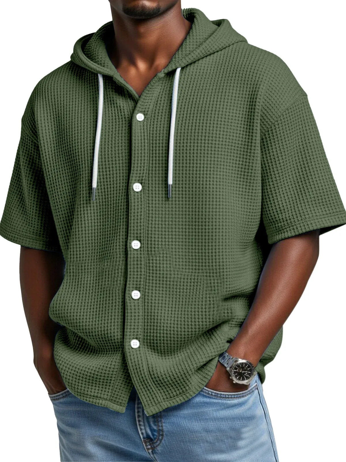 Mens Casual Hooded T-Shirt