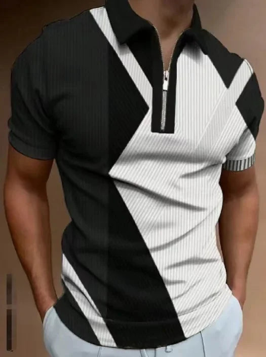 Polo Shirt Short Regular Top Splice Print