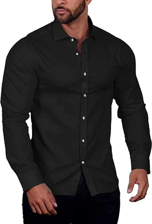 Slim Fit Dress Shirts for Men Business Casual Shirts Mens Long Sleeved Button down Shirts,5 Colors