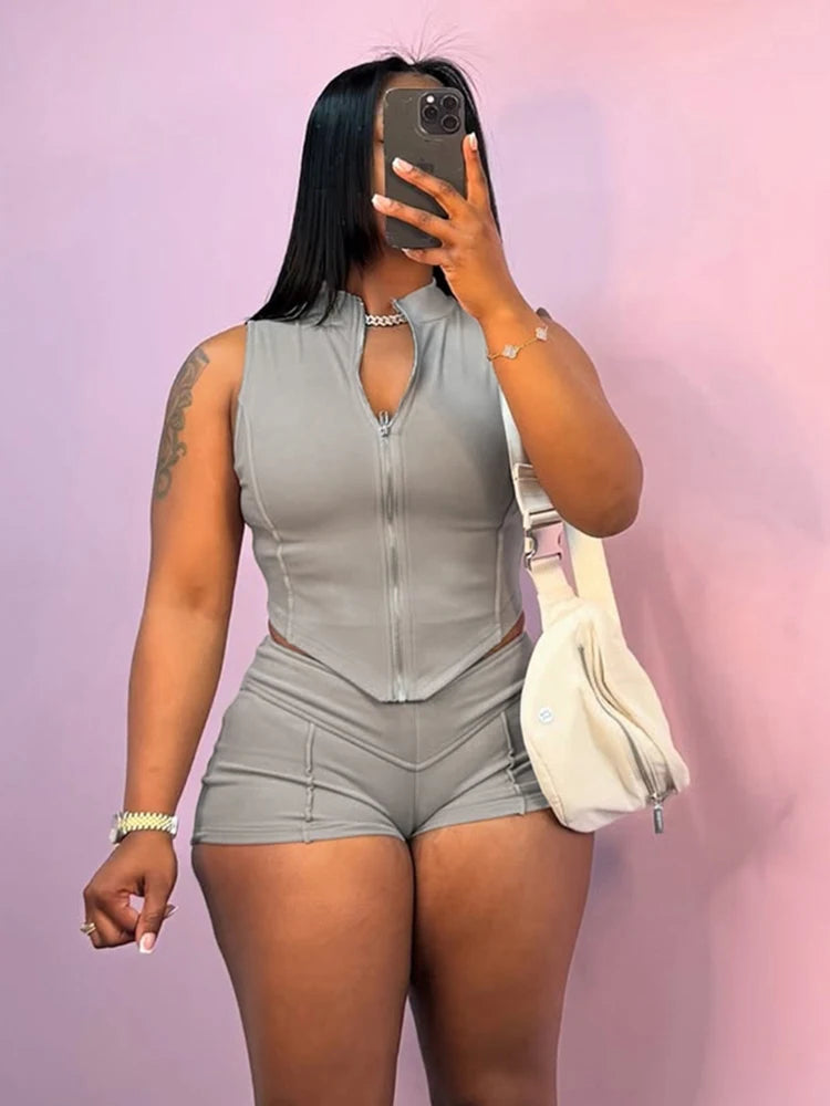 kliou Casual Summer Women Shorts Set