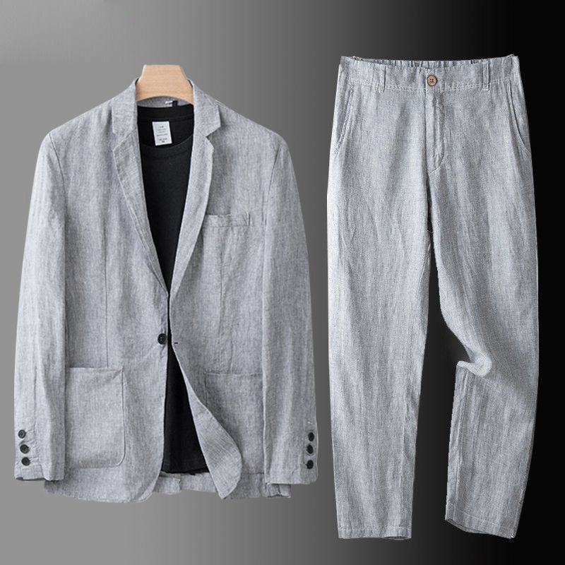 Men's Linen Blend Summer Suit Jacket