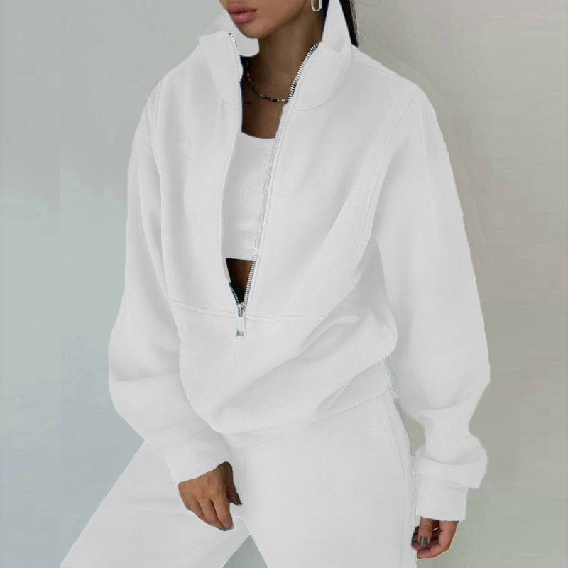 Women's Fleece Two-Piece Sweatshirt and Trousers Set