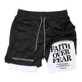 Fashion 2-in-1 Running Workout Shorts for Men Christian Gym Athletic Comfortable Shorts Phone Pocket Towel Loop Activewear Short